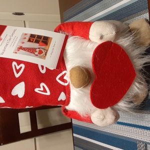 Valentines Day Gnome Plush 20" Tall Huntington Home New
